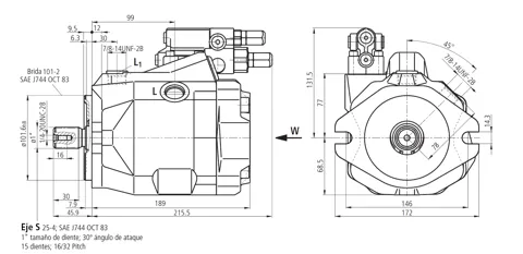 Bomba de pistones Rexroth A10VO serie 52/53
